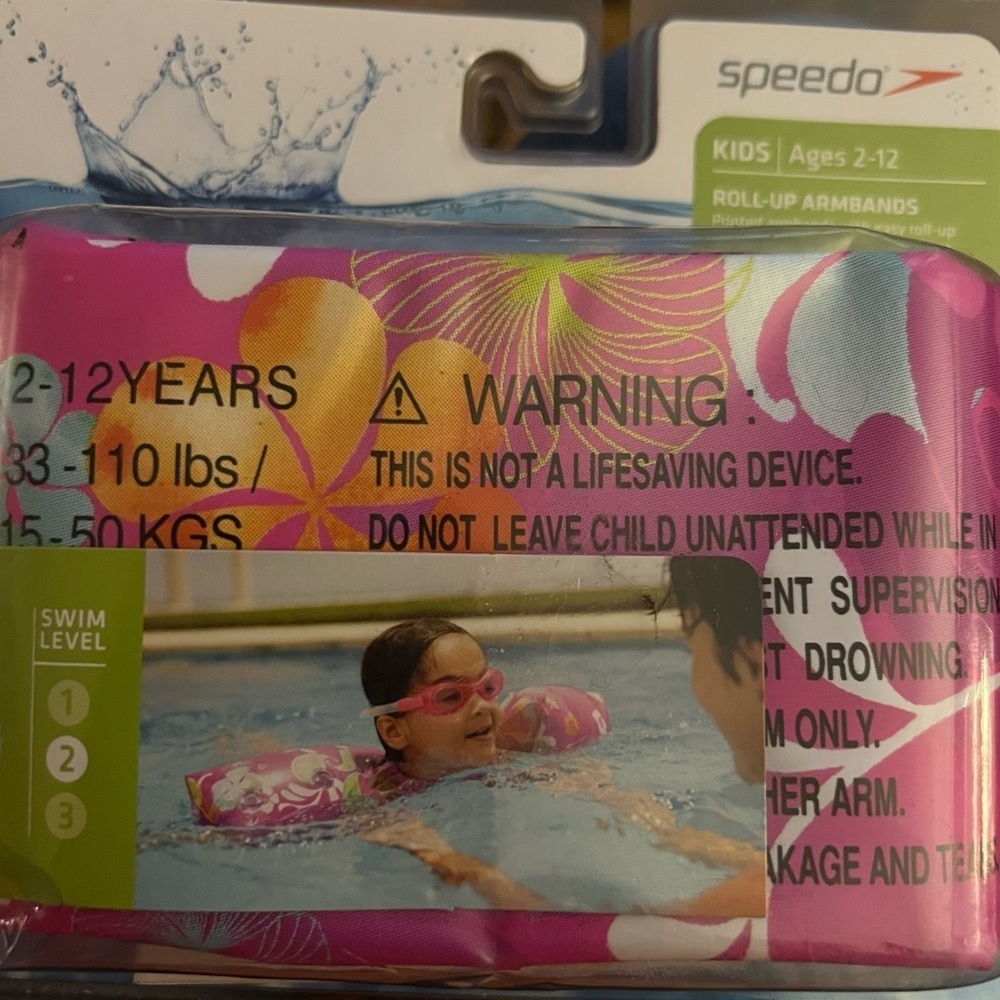 NEW in package Speedo roll up armbands for level 2 introduction to swimming #147
